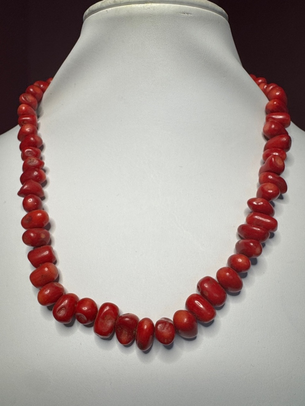 Stunning Red Coral Nugget Necklace